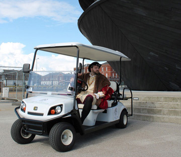 Golf buggies for the Mary Rose Trust supplied by Motorculture Limited