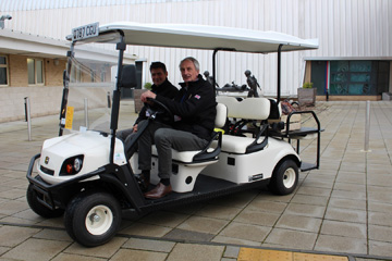 Golf buggy supplied to Help For Heroes by Motorculture Limited