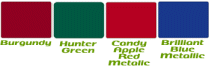 Available Yamaha G-MAX colours